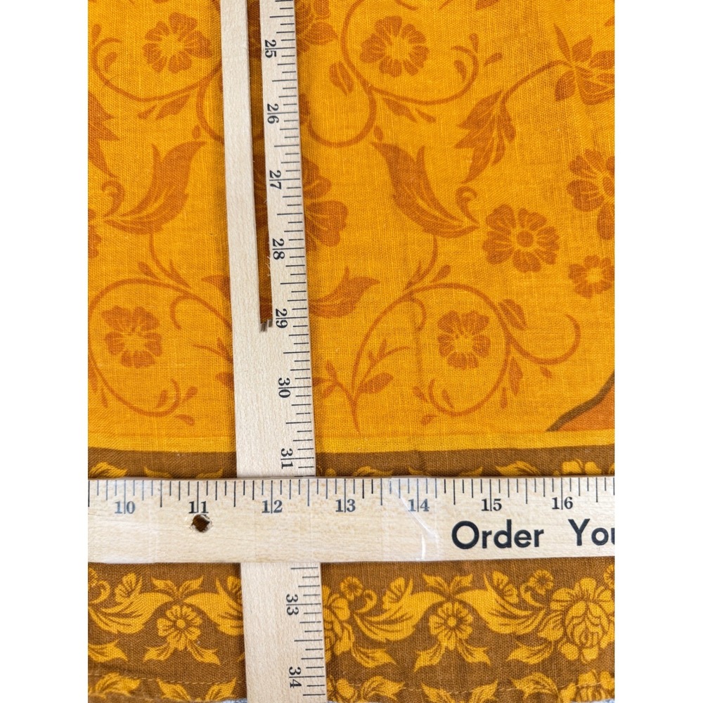 Rachel Zoe | Mustard Orange Floral Medallion Linen Blend Maxi Skirt | Small - Picture 11 of 16